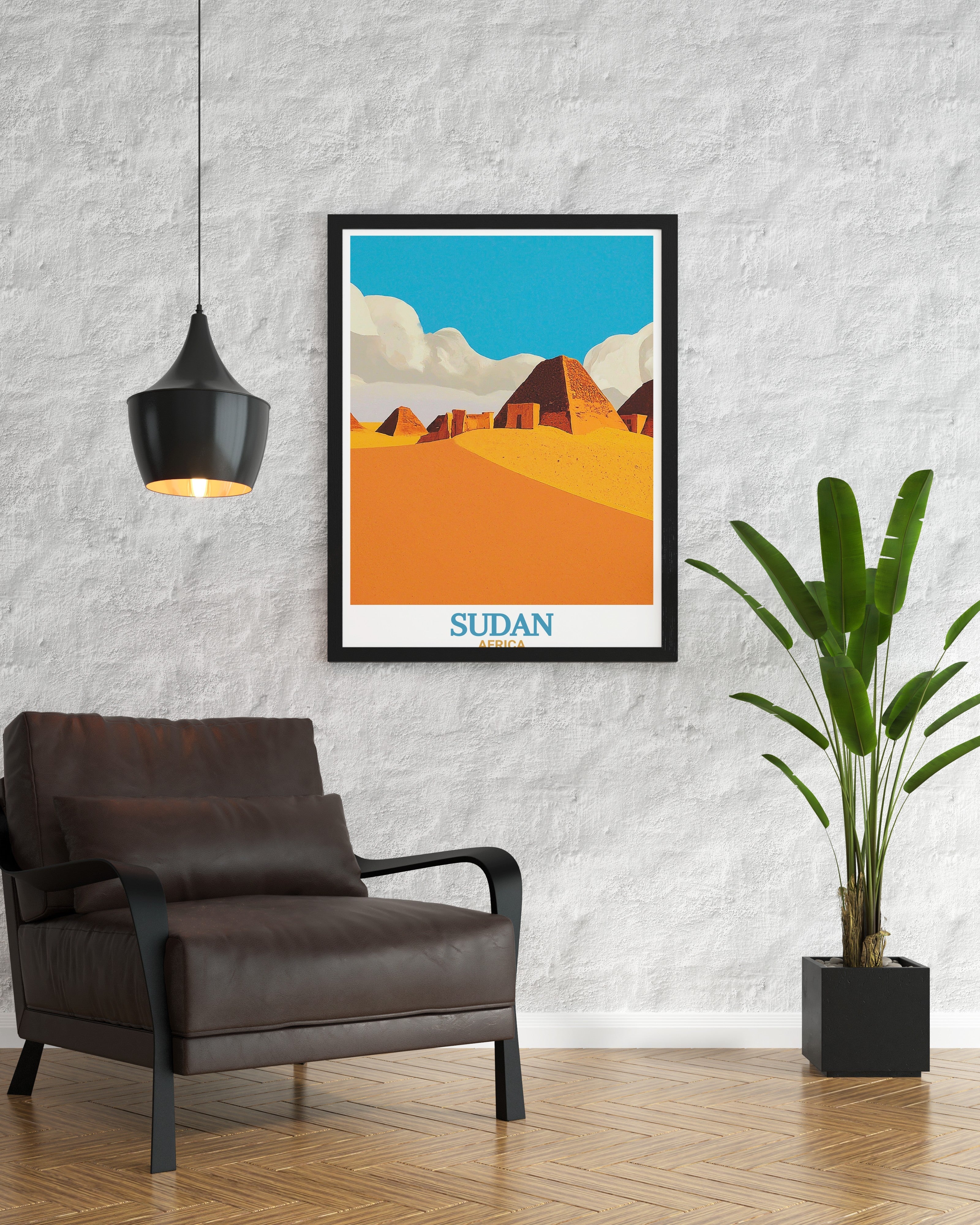 Sudan  Art - Meroë Pyramids  Home Decor - Africa  Living Room Decor-1