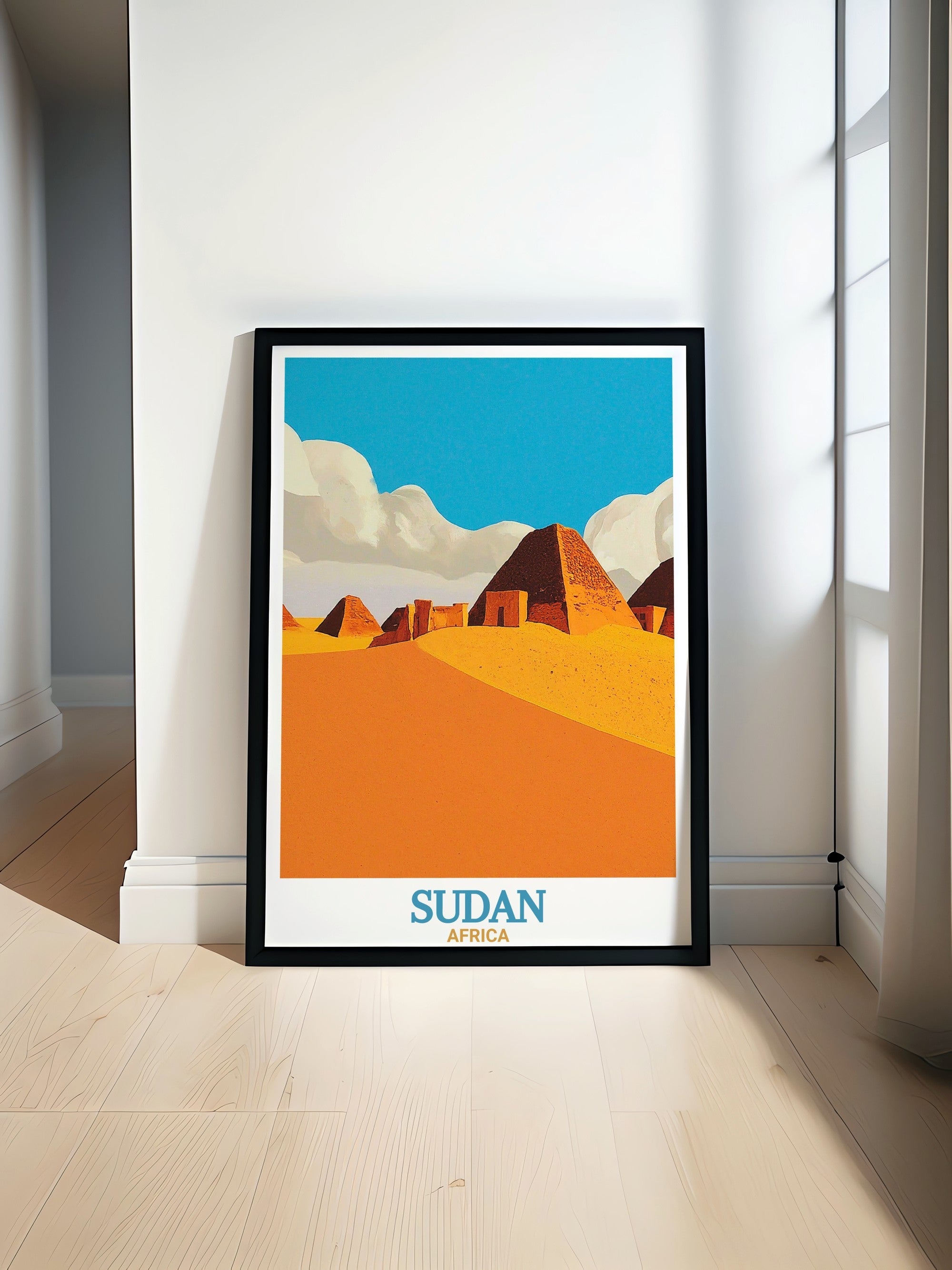 Sudan  Art - Meroë Pyramids  Home Decor - Africa  Living Room Decor-0