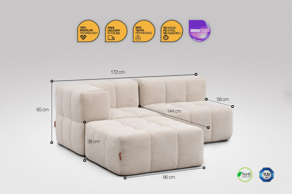 3 Teiliges Modulares Sofa – Beige