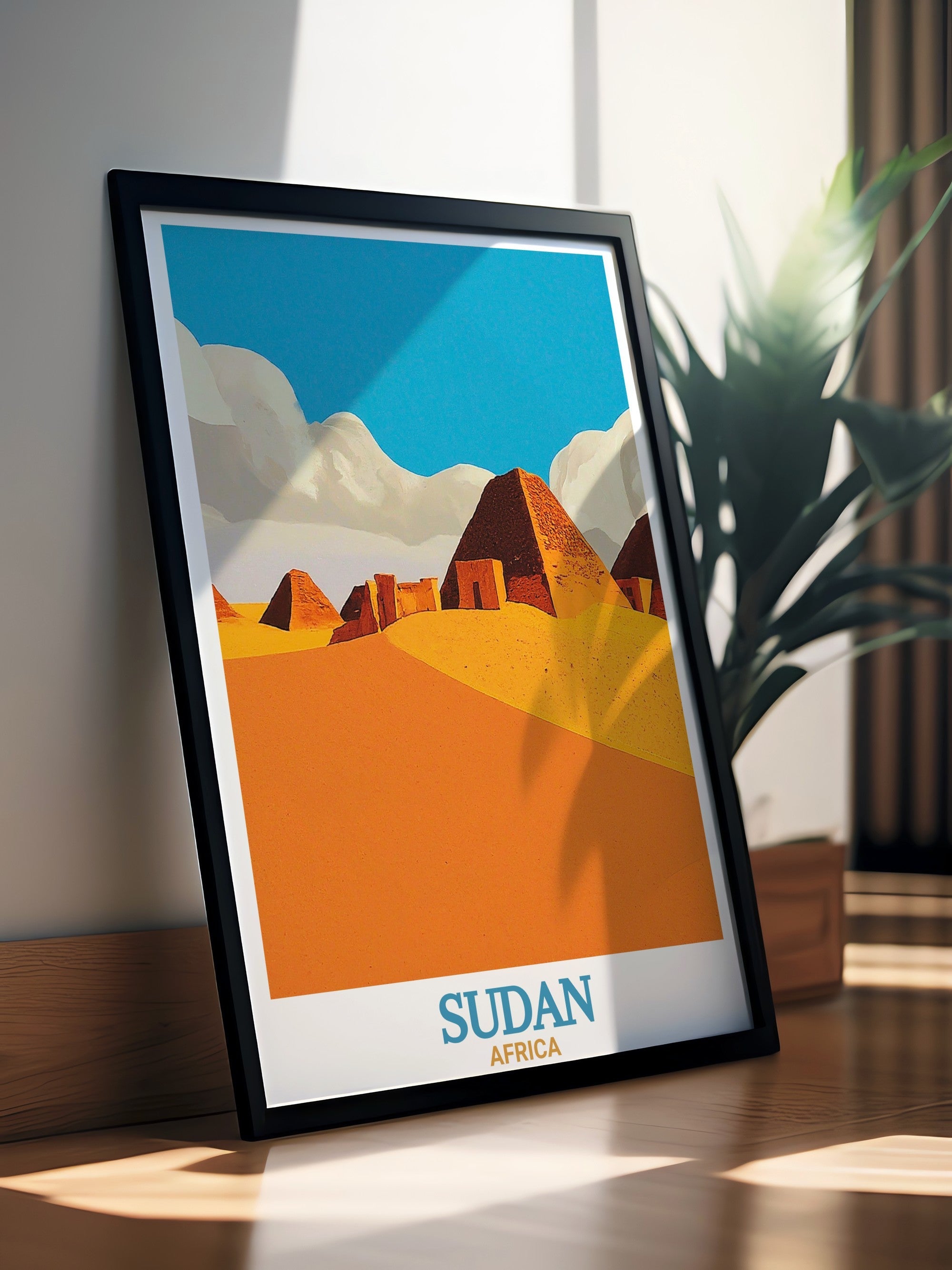 Sudan  Art - Meroë Pyramids  Home Decor - Africa  Living Room Decor-2