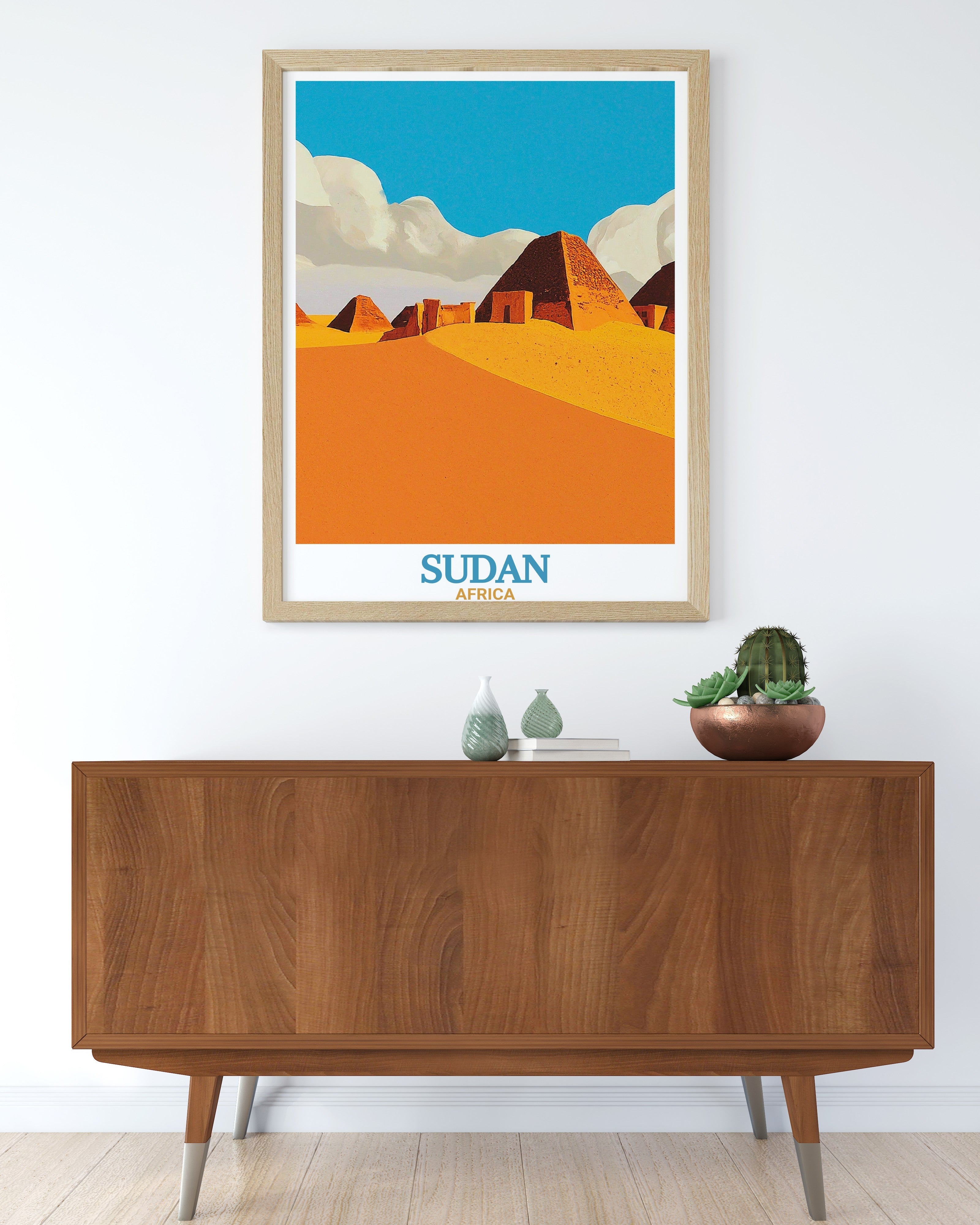 Sudan  Art - Meroë Pyramids  Home Decor - Africa  Living Room Decor-3