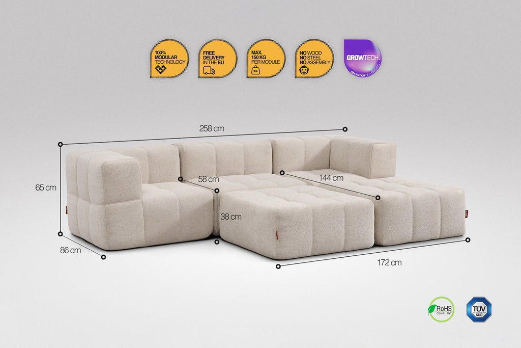 5 Teiliges Modulares Sofa – Beige
