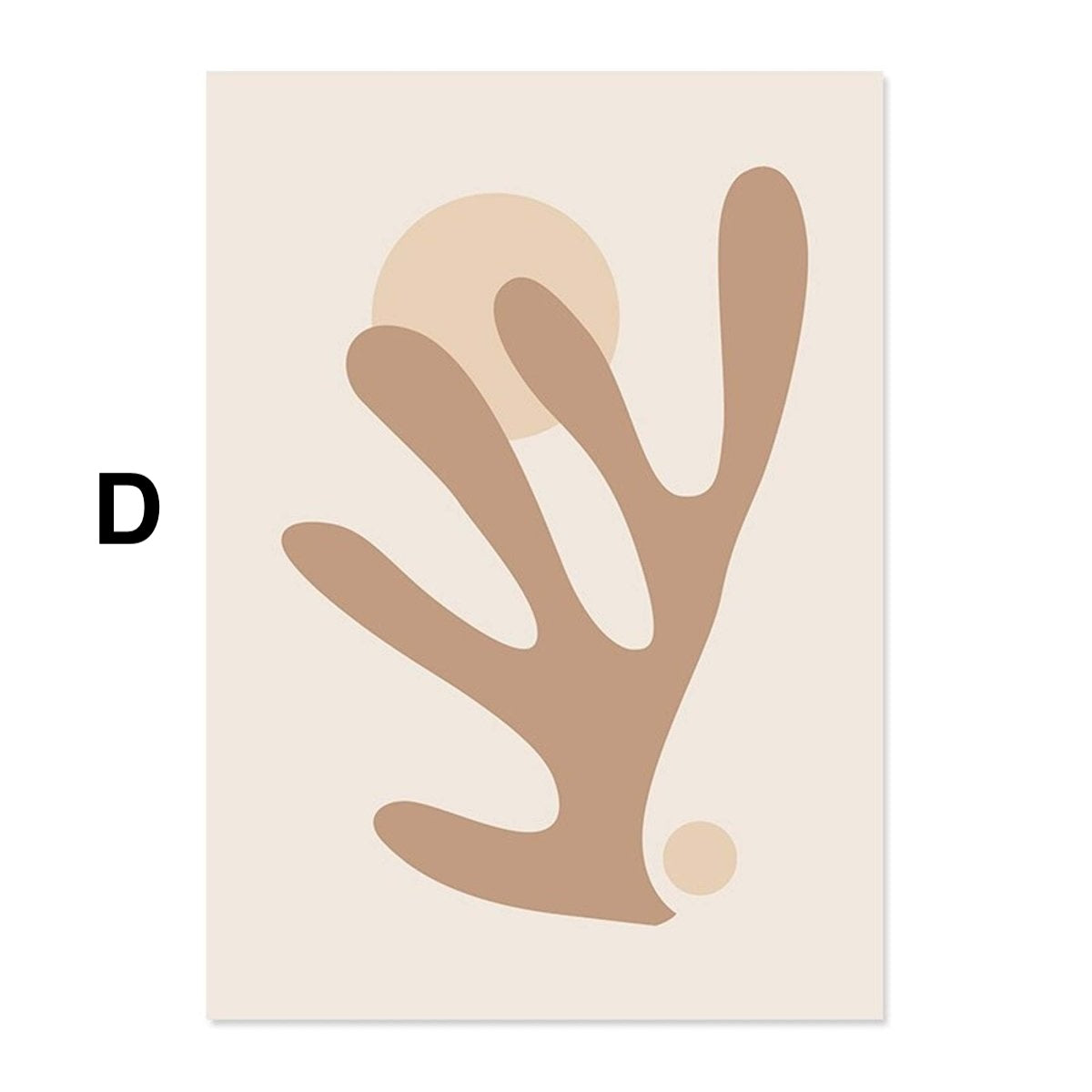 Poster Abstrakte Formen in Beige Braun und Linien Punkt Muster als Deko Print ohne Rahmen