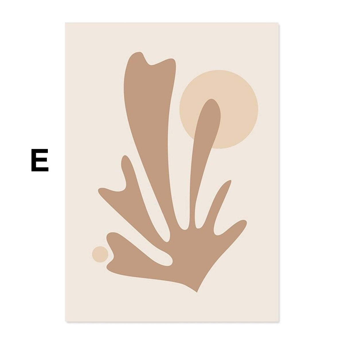 Poster Abstrakte Formen in Beige Braun und Linien Punkt Muster als Deko Print ohne Rahmen
