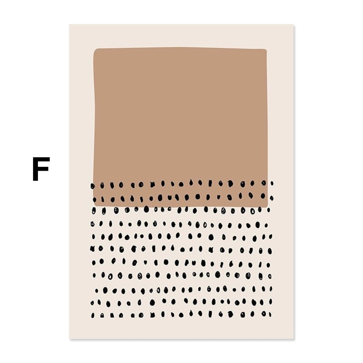 Poster Abstrakte Formen in Beige Braun und Linien Punkt Muster als Deko Print ohne Rahmen