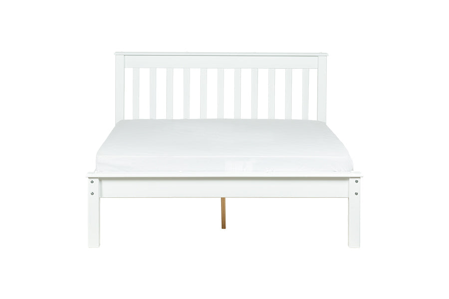 Doppelbett Habitual aus Massivholz – Weiß | 140x190 cm