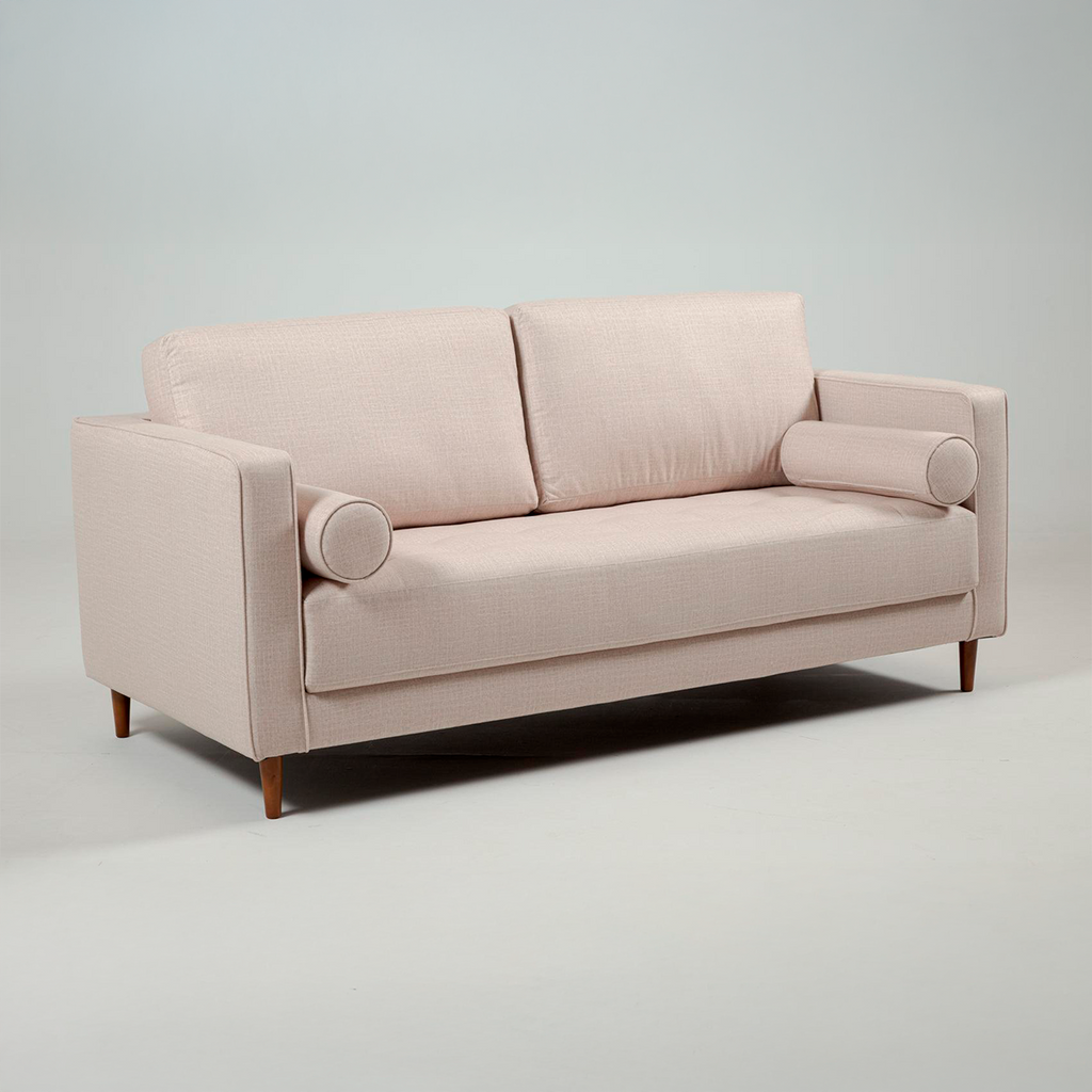 Sofa Keith – Klassisches 3-Sitzer-Sofa mit Holzfüßen & Rollenkissen-1