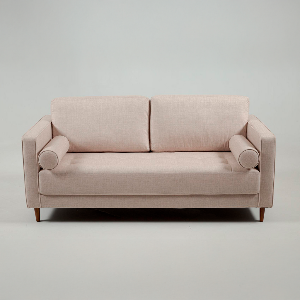 Sofa Keith – Klassisches 3-Sitzer-Sofa mit Holzfüßen & Rollenkissen-2