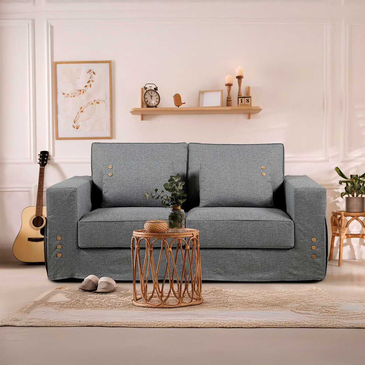 Sofa Monet – 3-Sitzer Polstersofa mit abnehmbarem Bezug