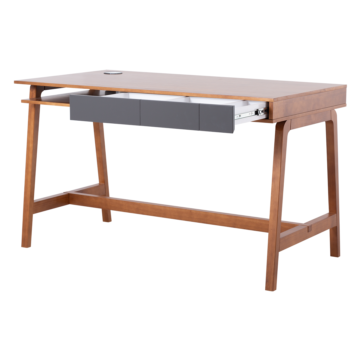 Schreibtisch Mandal Graphit – 130 cm Massivholz-Schreibtisch für Homeoffice