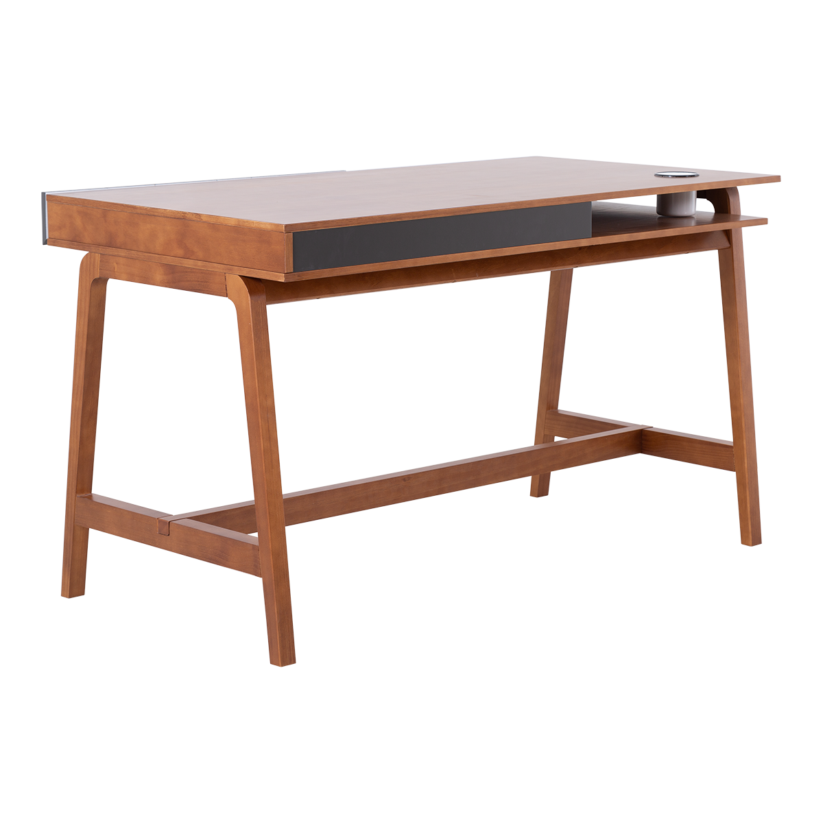 Schreibtisch Mandal Graphit – 130 cm Massivholz-Schreibtisch für Homeoffice