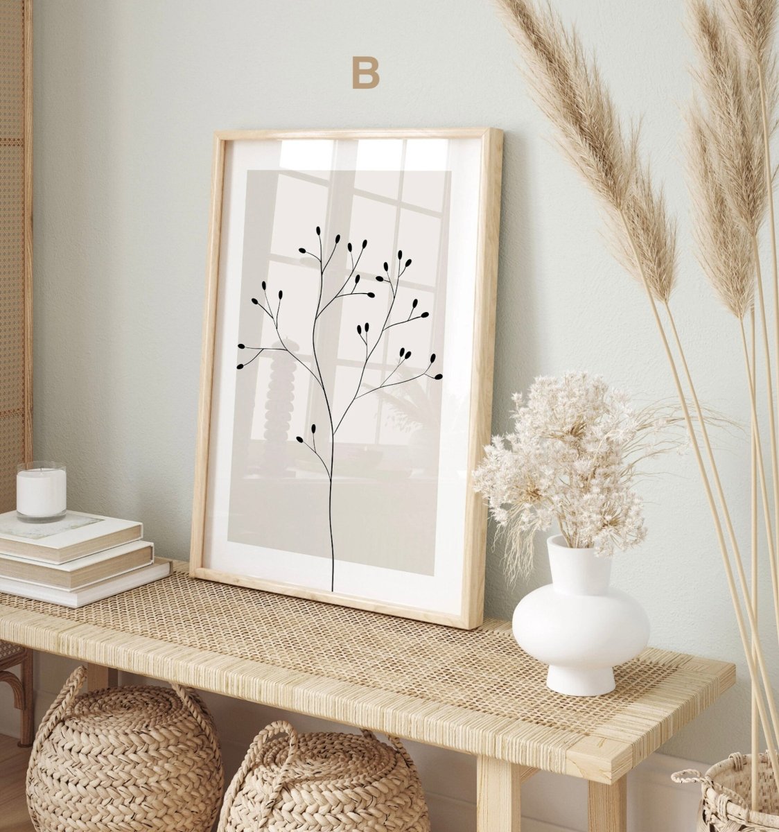 Blumen Minimalistisch Poster · Geschenkidee · Handgezeichnet · Abstract Flower · Line Art · Wand Deko · Deko Print ohne Rahmen