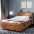 Set AMALFI: Bett mit Bettkasten + Kopfteil mit Stauraum