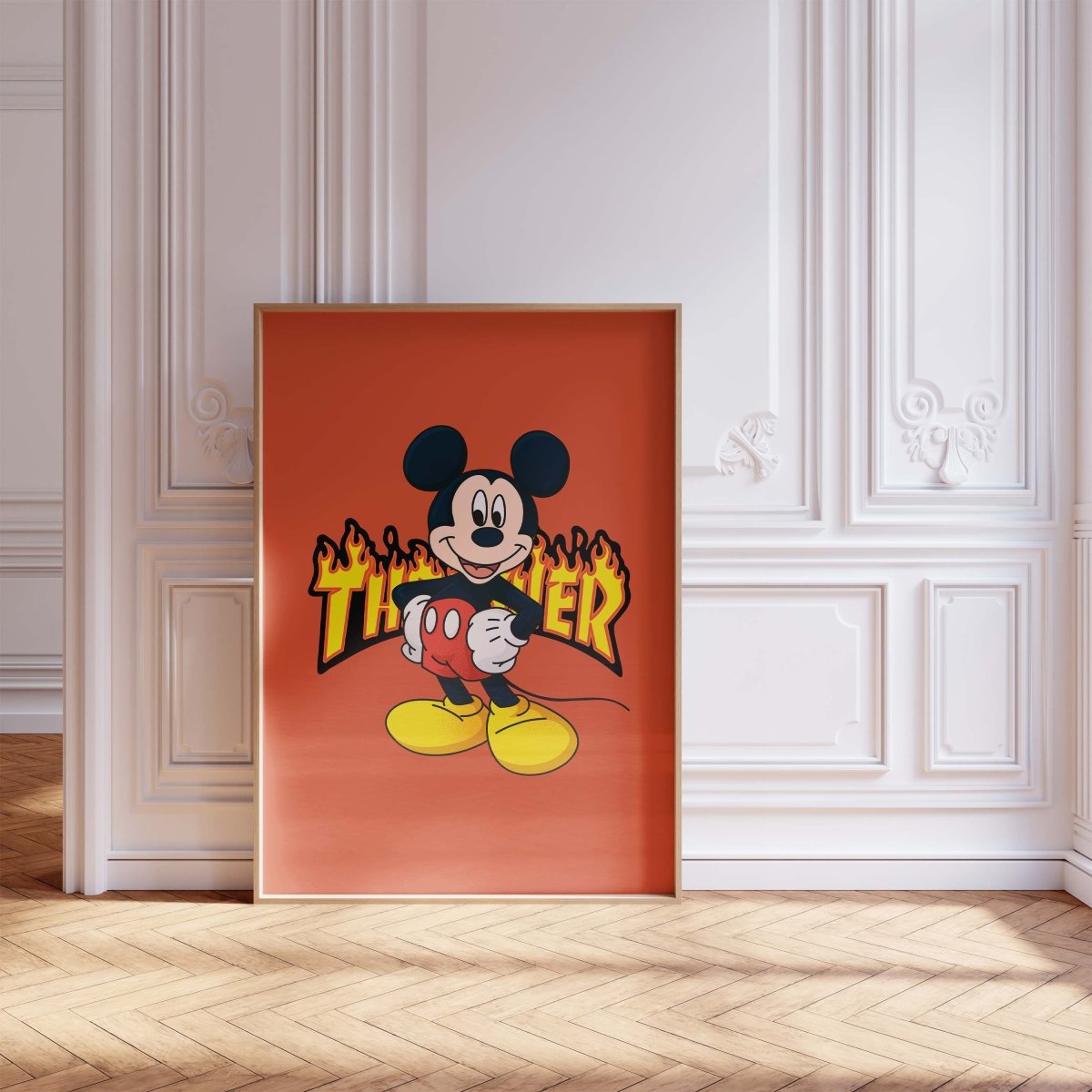 Cartoon Mouse Poster  · Thunder Typografie · Pop Art Illustration · Retro Comic Design · Moderne Wandkunst · Print ohne Rahmen