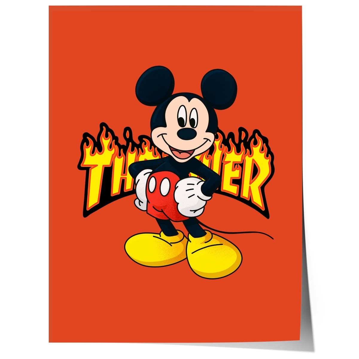 Cartoon Mouse Poster  · Thunder Typografie · Pop Art Illustration · Retro Comic Design · Moderne Wandkunst · Print ohne Rahmen