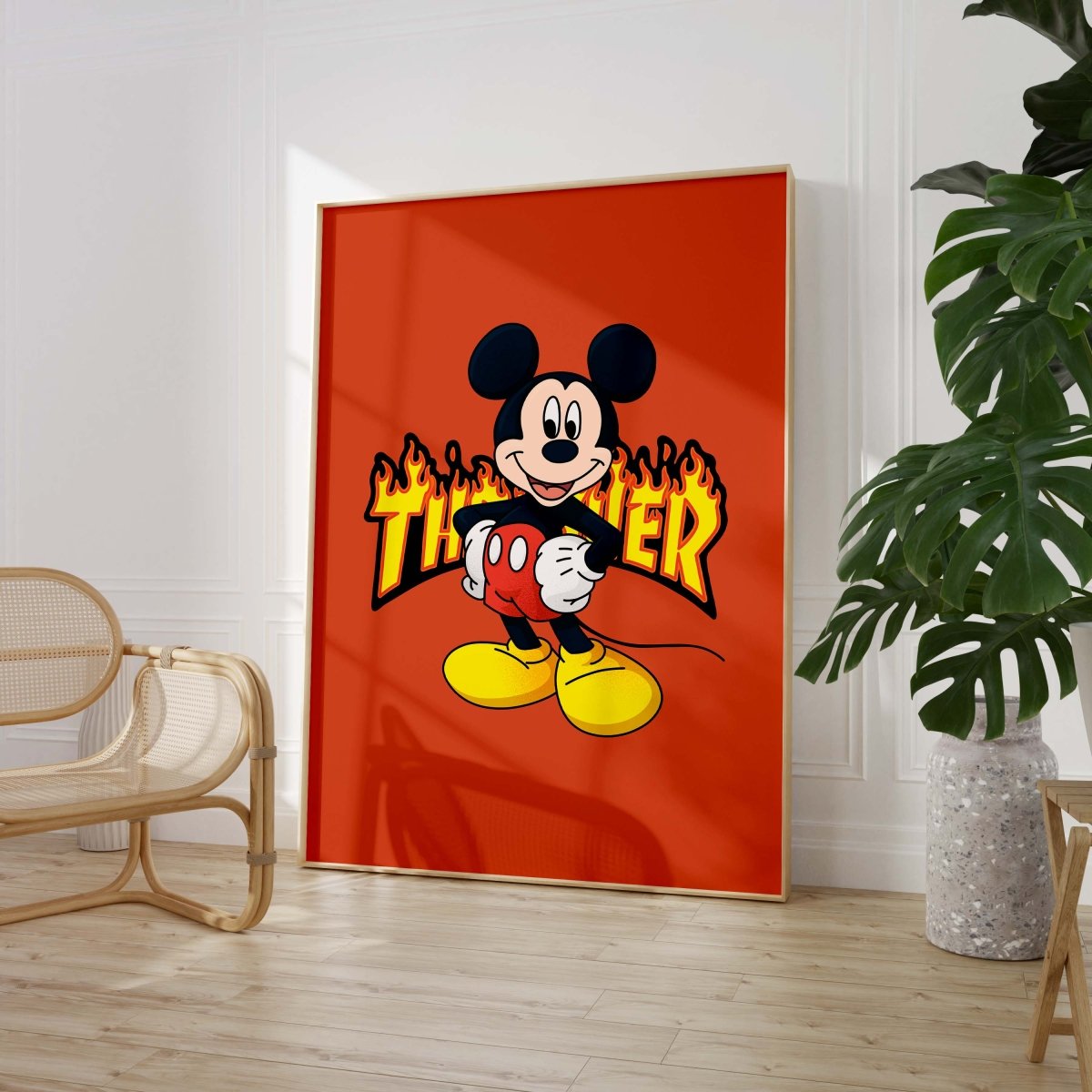 Cartoon Mouse Poster  · Thunder Typografie · Pop Art Illustration · Retro Comic Design · Moderne Wandkunst · Print ohne Rahmen