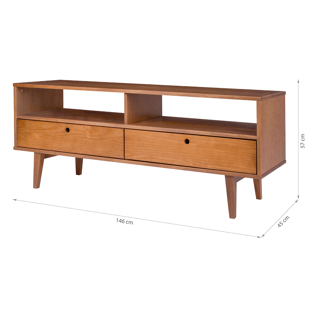 Lowboard Charme - Fernsehtisch mit Design im Retro-Stil