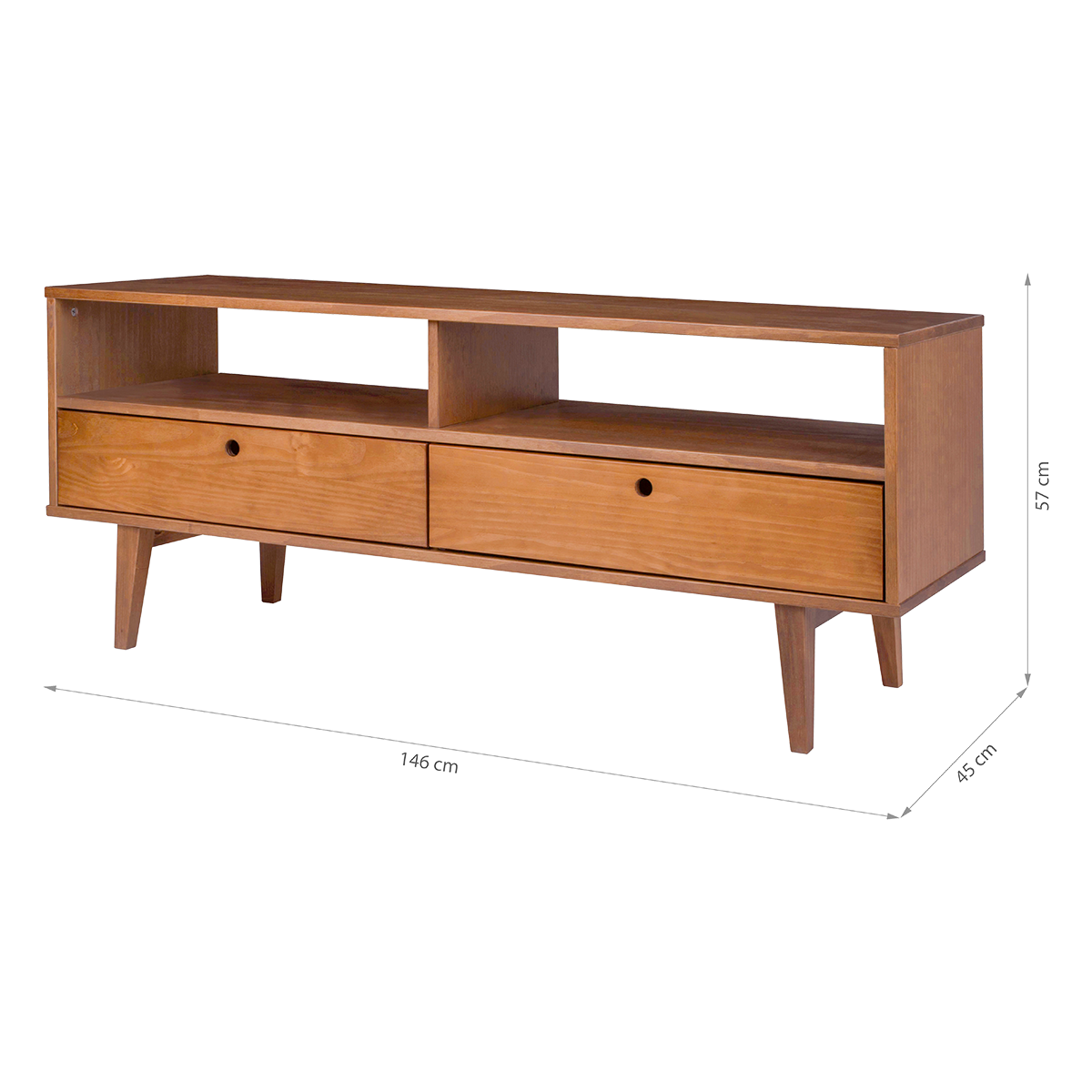 Lowboard Charme - Fernsehtisch mit Design im Retro-Stil