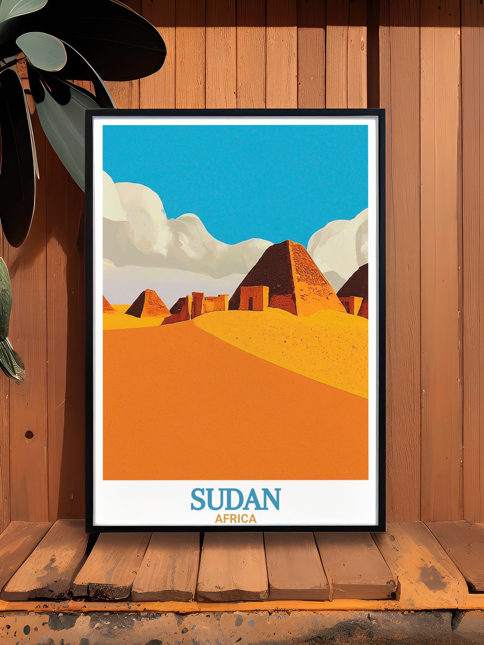 Sudan  Art - Meroë Pyramids  Home Decor - Africa  Living Room Decor-4