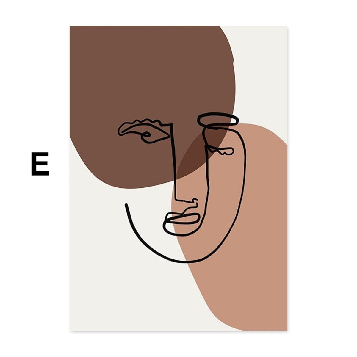 Poster Gesichtslinien und Abstrakte Formen als Deko Print ohne Rahmen