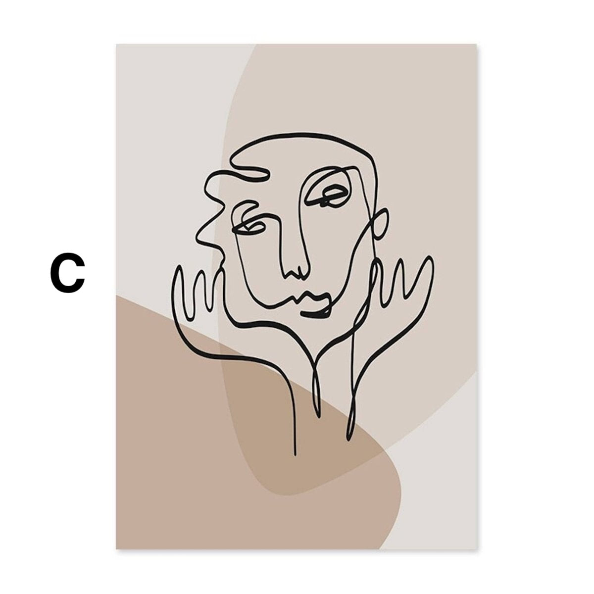 Poster Gesichtslinien und Abstrakte Formen als Deko Print ohne Rahmen