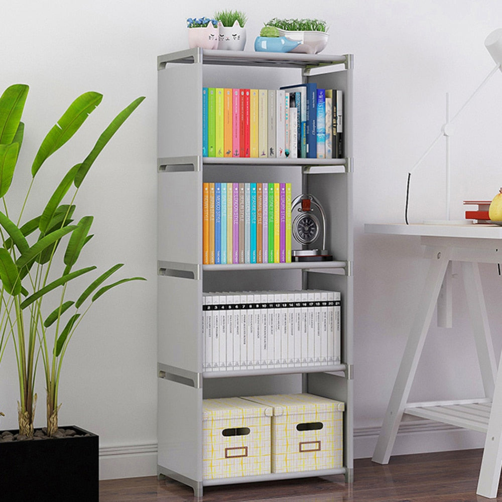5 Layer Bookshelf Storage Rack Magazine Bookcase Display Shelves Storage Unit Organizer Debris Rack Home Furniture