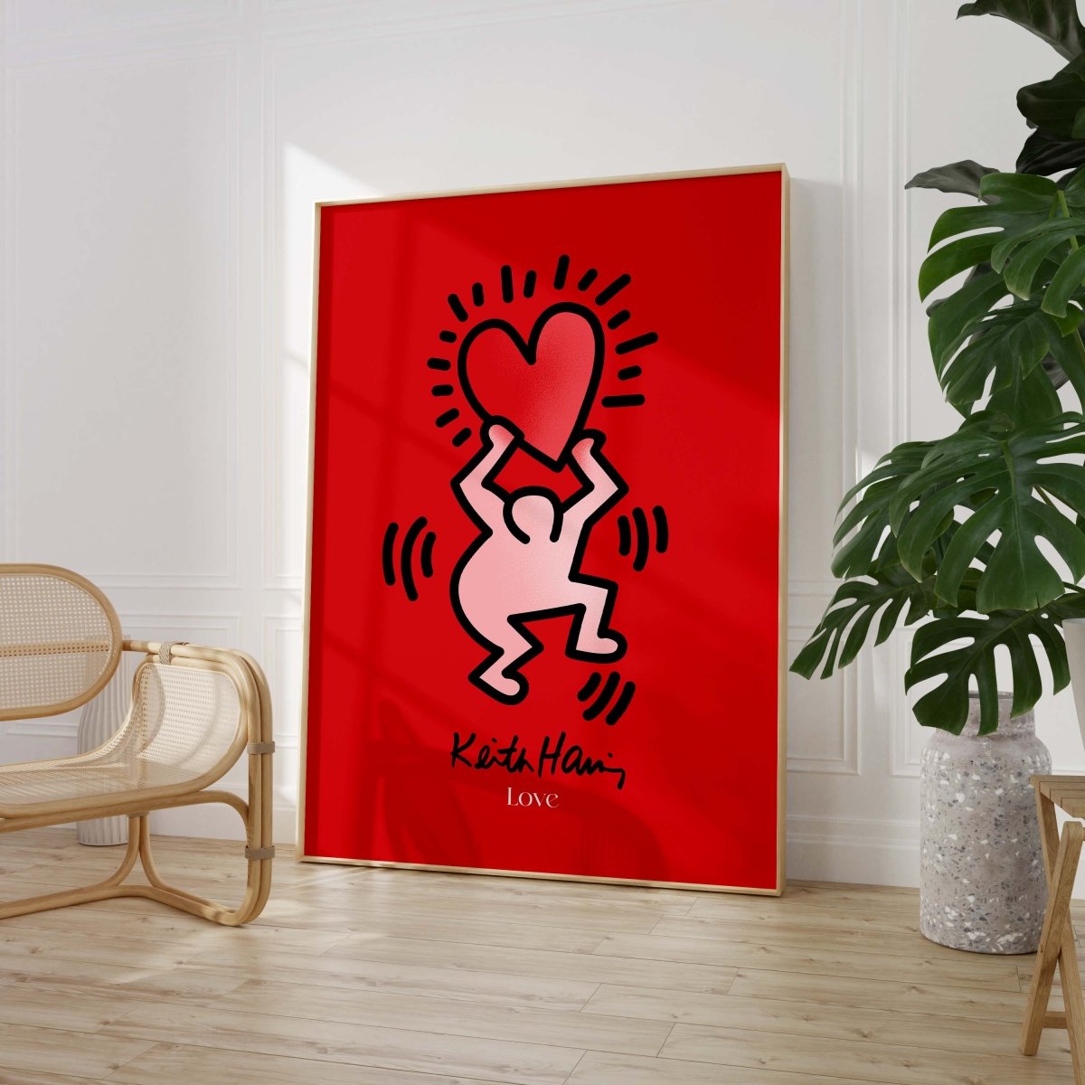 Tanzende Figur mit Herz Poster · Pop Art Street Art Stil · Moderner Kunstdruck ohne Rahmen