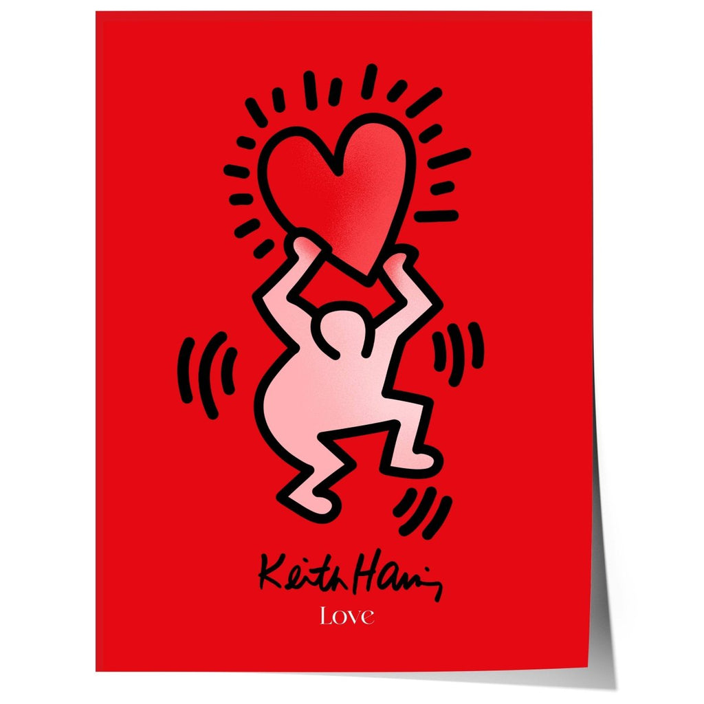 Tanzende Figur mit Herz Poster · Pop Art Street Art Stil · Moderner Kunstdruck ohne Rahmen