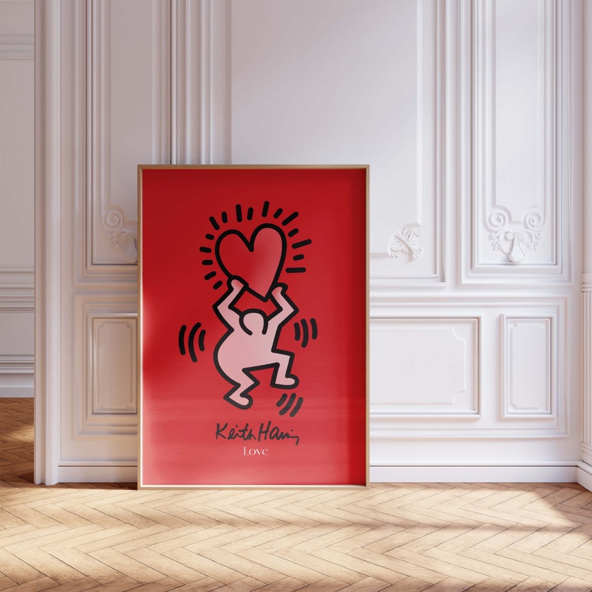 Tanzende Figur mit Herz Poster · Pop Art Street Art Stil · Moderner Kunstdruck ohne Rahmen